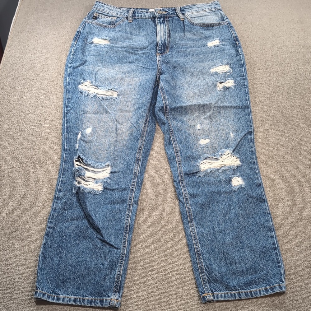 KANCAN Womens 11/29 NADIA‎ Light Wash Mid Rise Y2K Split Hem Bootcut Jeans